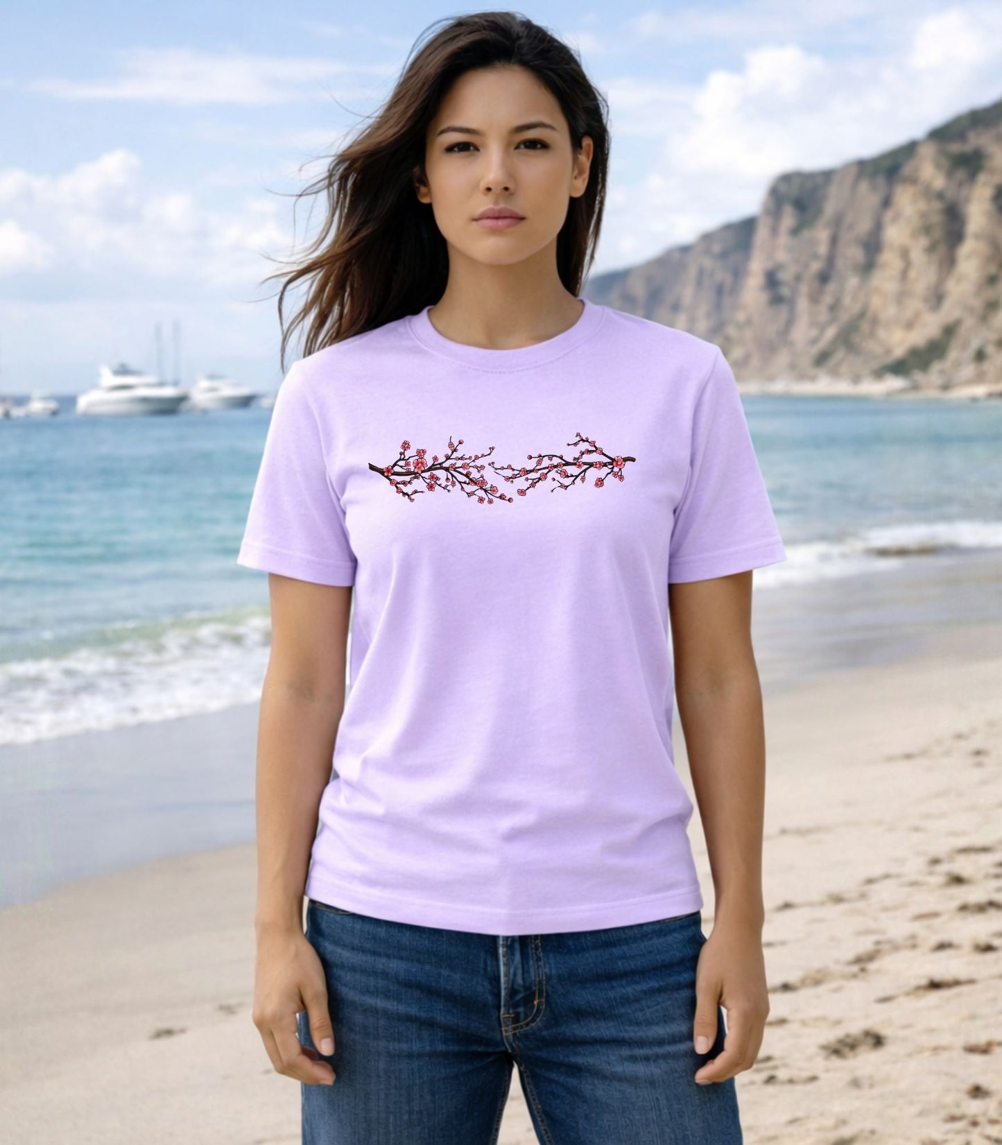 Bloo Kaze Sakura Branch Organic Cotton T Shirt