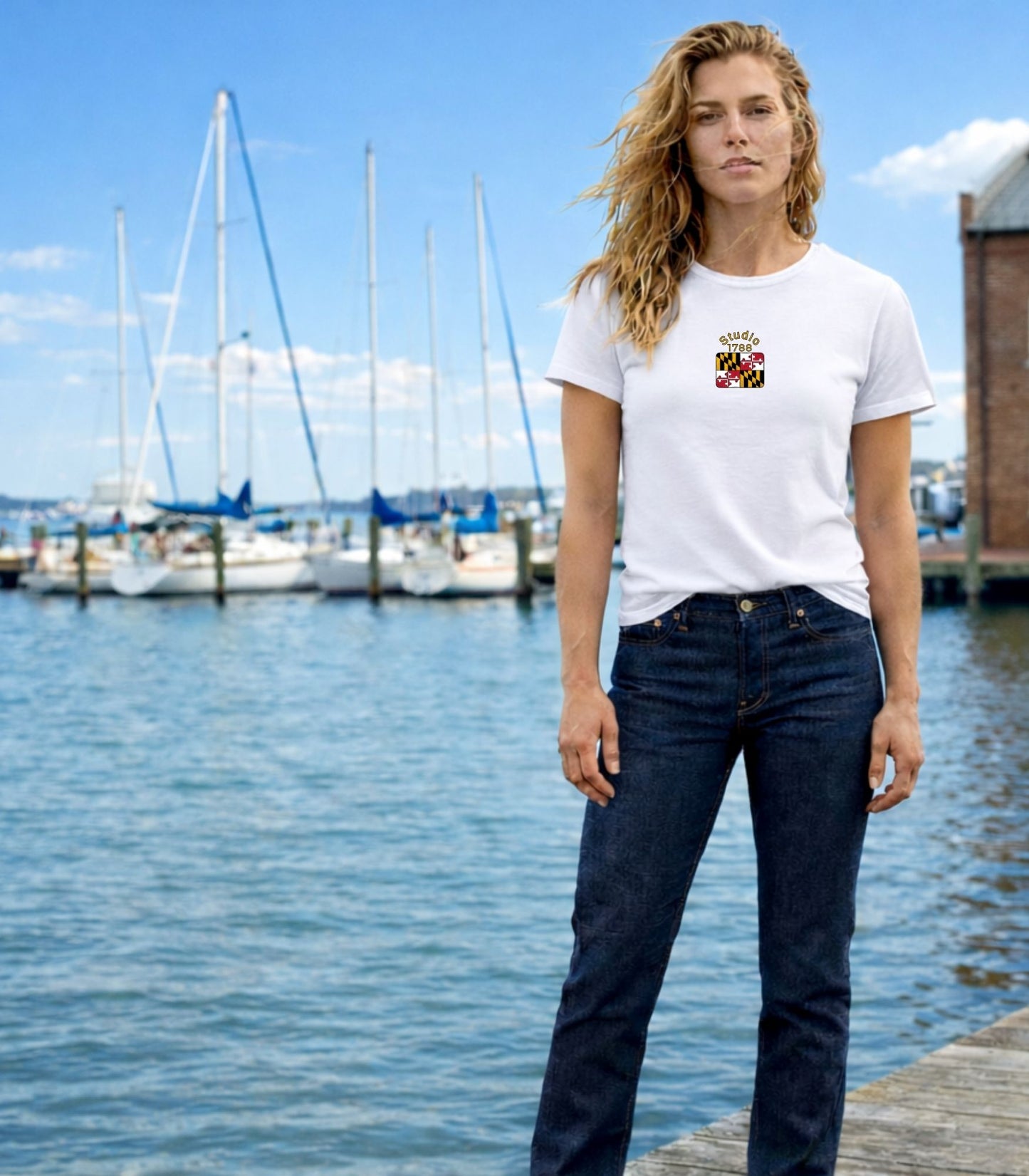 Arched Studio 1788 Maryland Flag Design - Women's Organic Cotton T