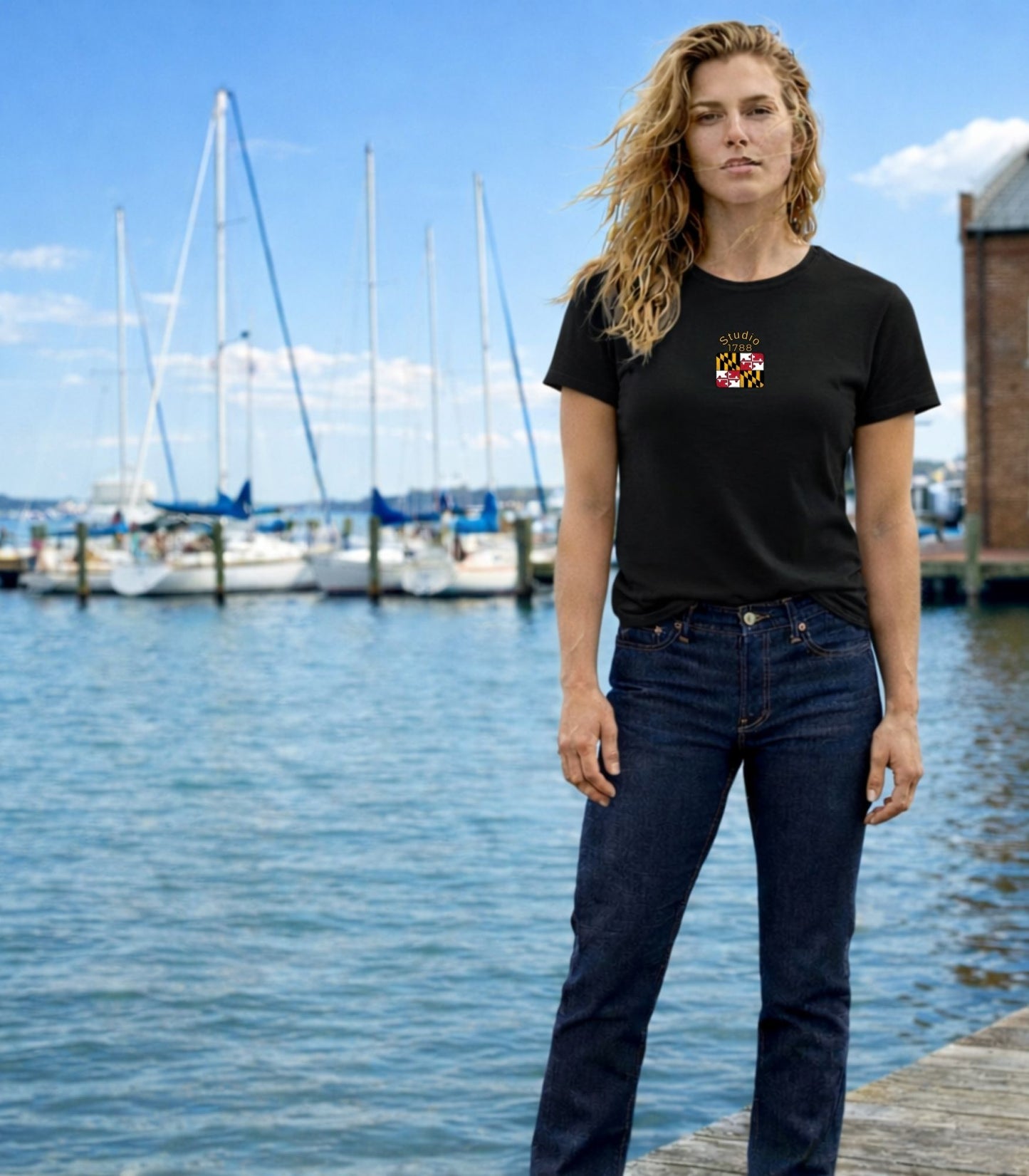Arched Studio 1788 Maryland Flag Design - Women's Organic Cotton T
