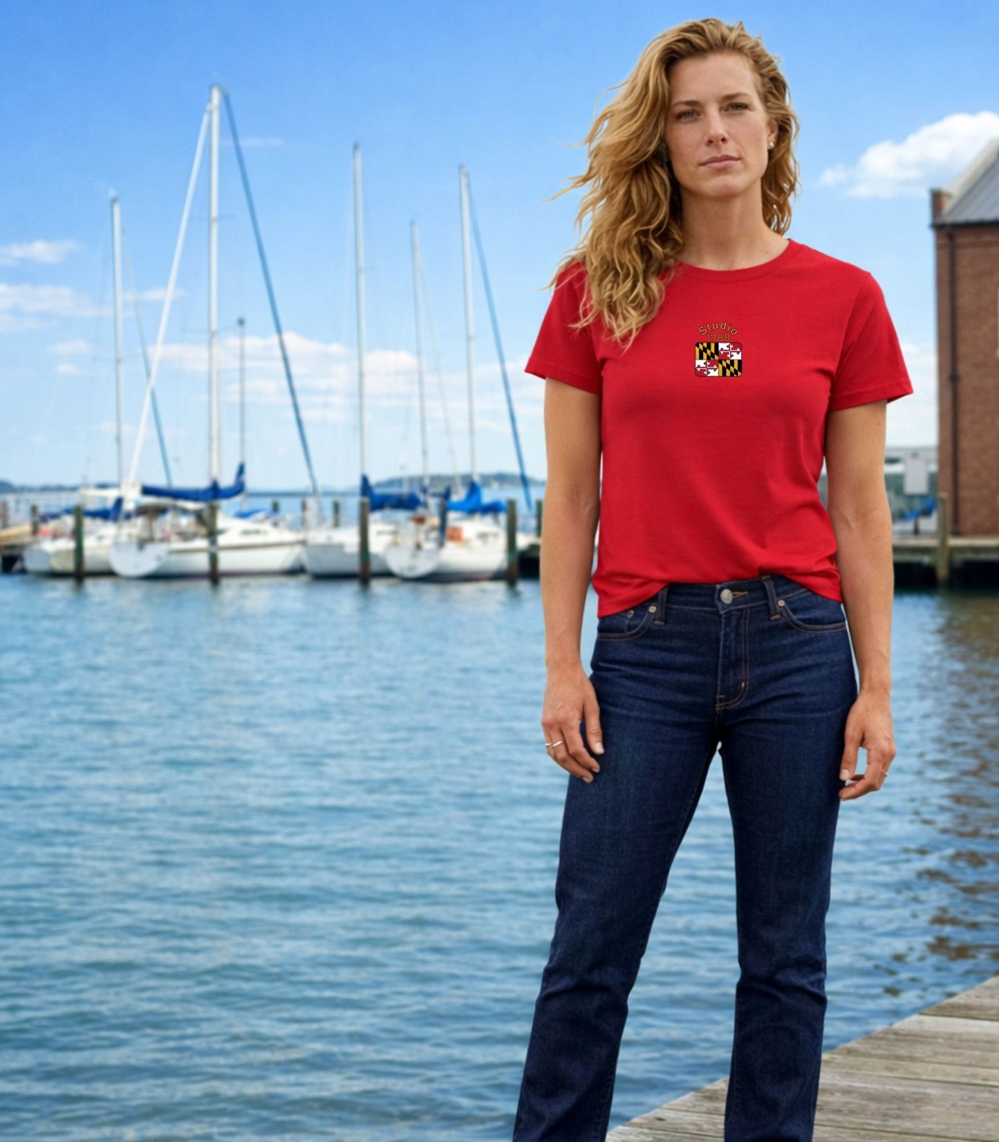 Arched Studio 1788 Maryland Flag Design - Women's Organic Cotton T