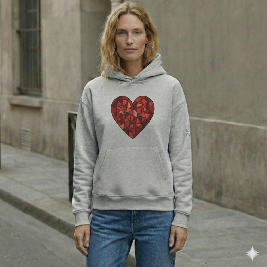 Bloo Kaze Cubist Heart Hoodie