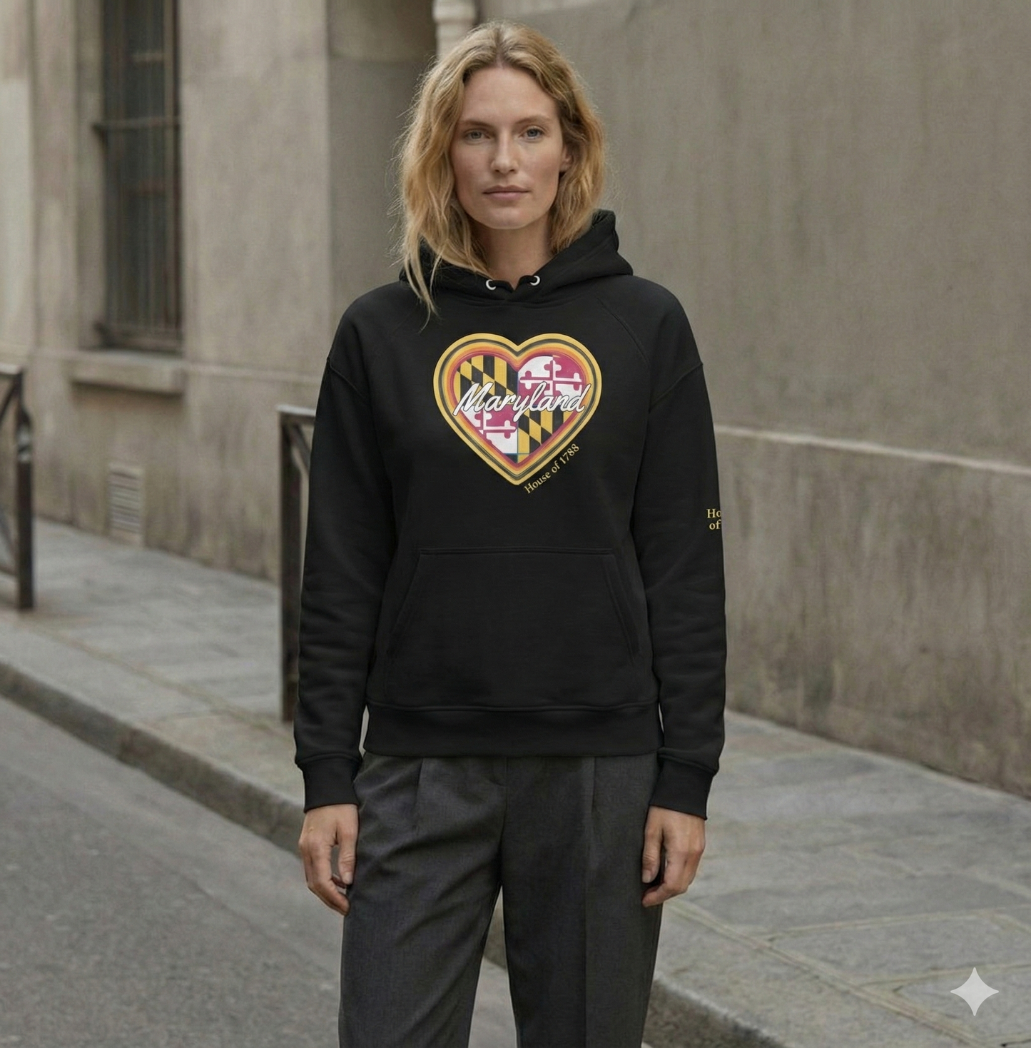 Maryland Heart Heritage - Unisex eco raglan hoodie