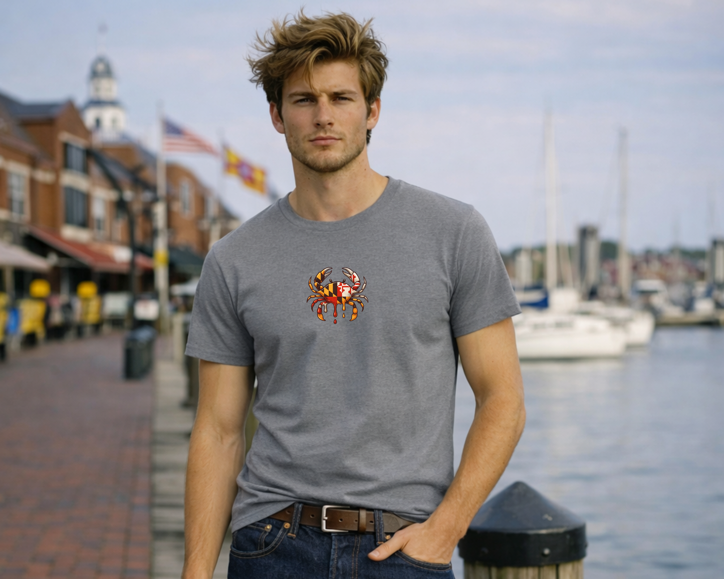 Melting Crab Maryland Flag Organic t-shirt - Men's