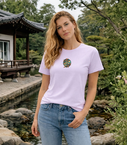 Koi Circle Organic Cotton T Shirt - Bloo Kaze