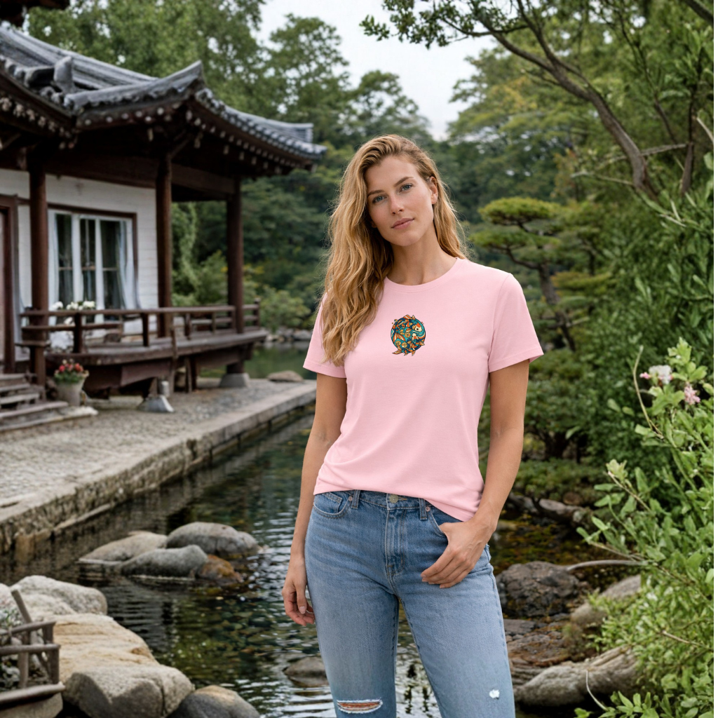 Bloo Kaze Koi Circle Organic Cotton T Shirt