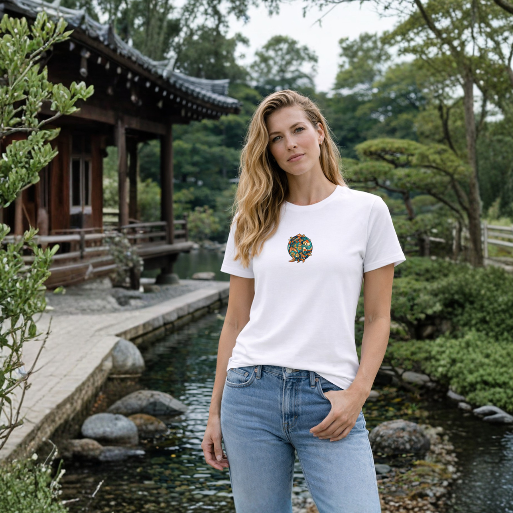 Bloo Kaze Koi Circle Organic Cotton T Shirt