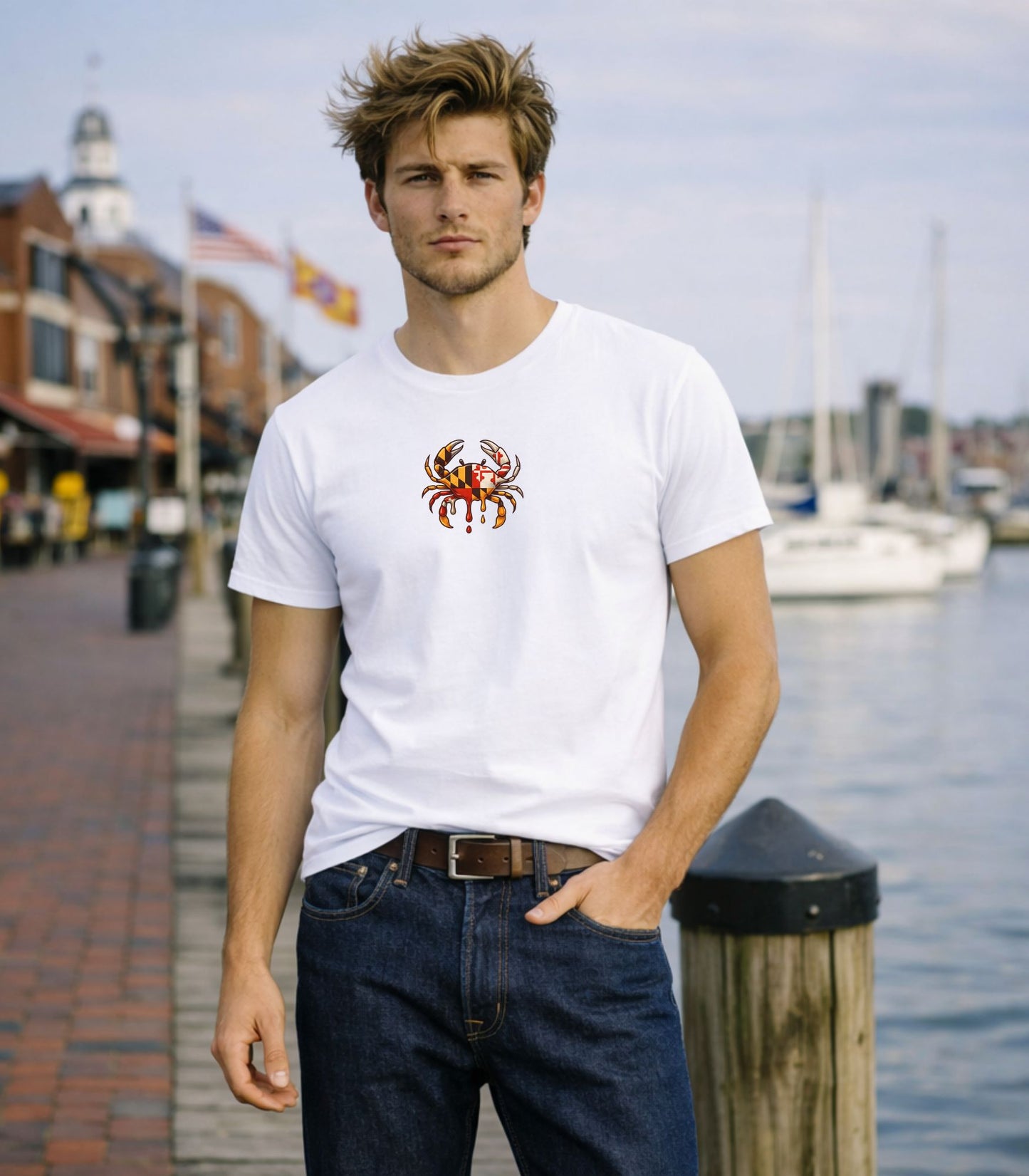 Melting Crab Maryland Flag Organic t-shirt - Men's