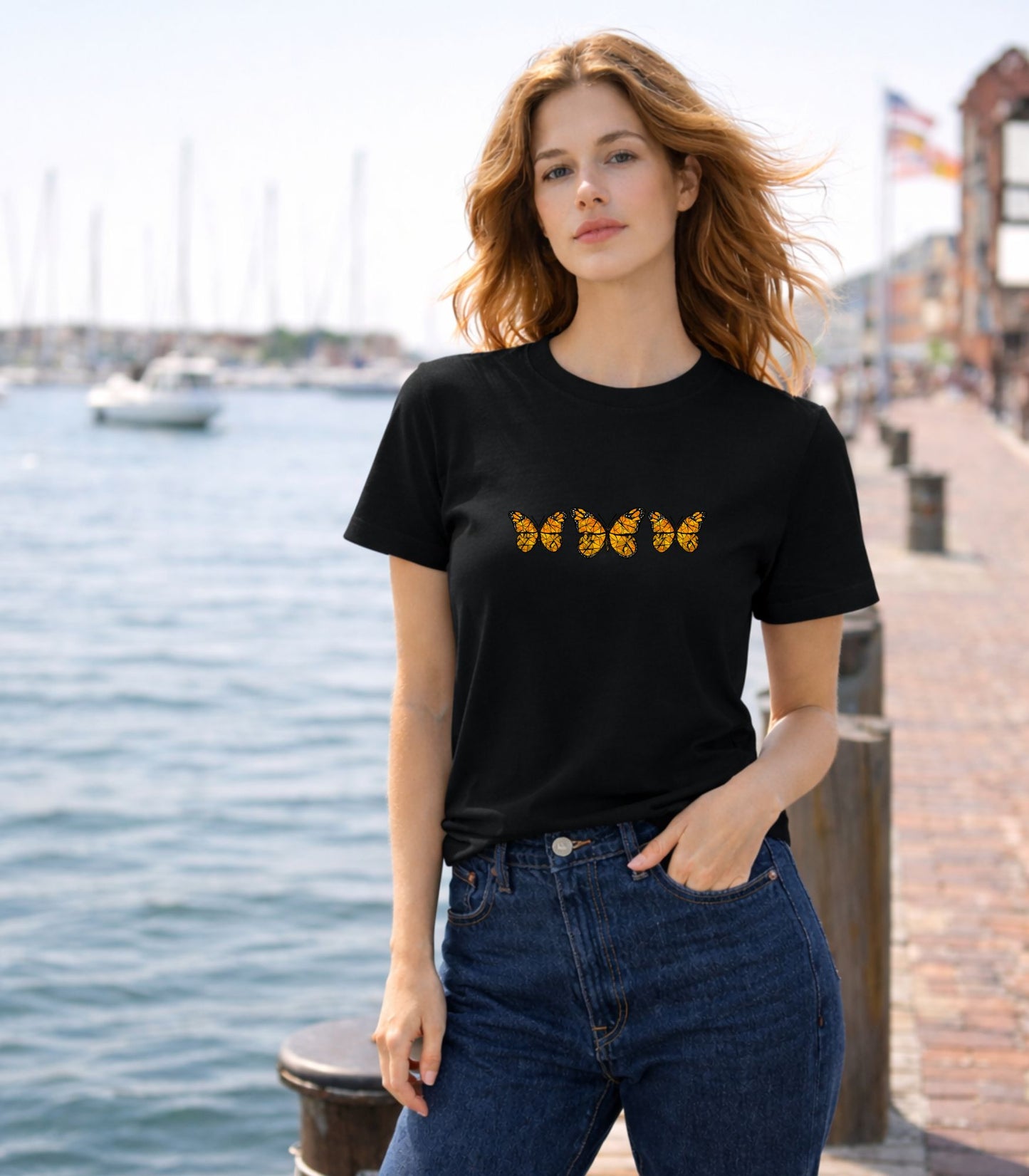 Bloo Kaze Monarch Butterfly  Organic Cotton T-Shirt