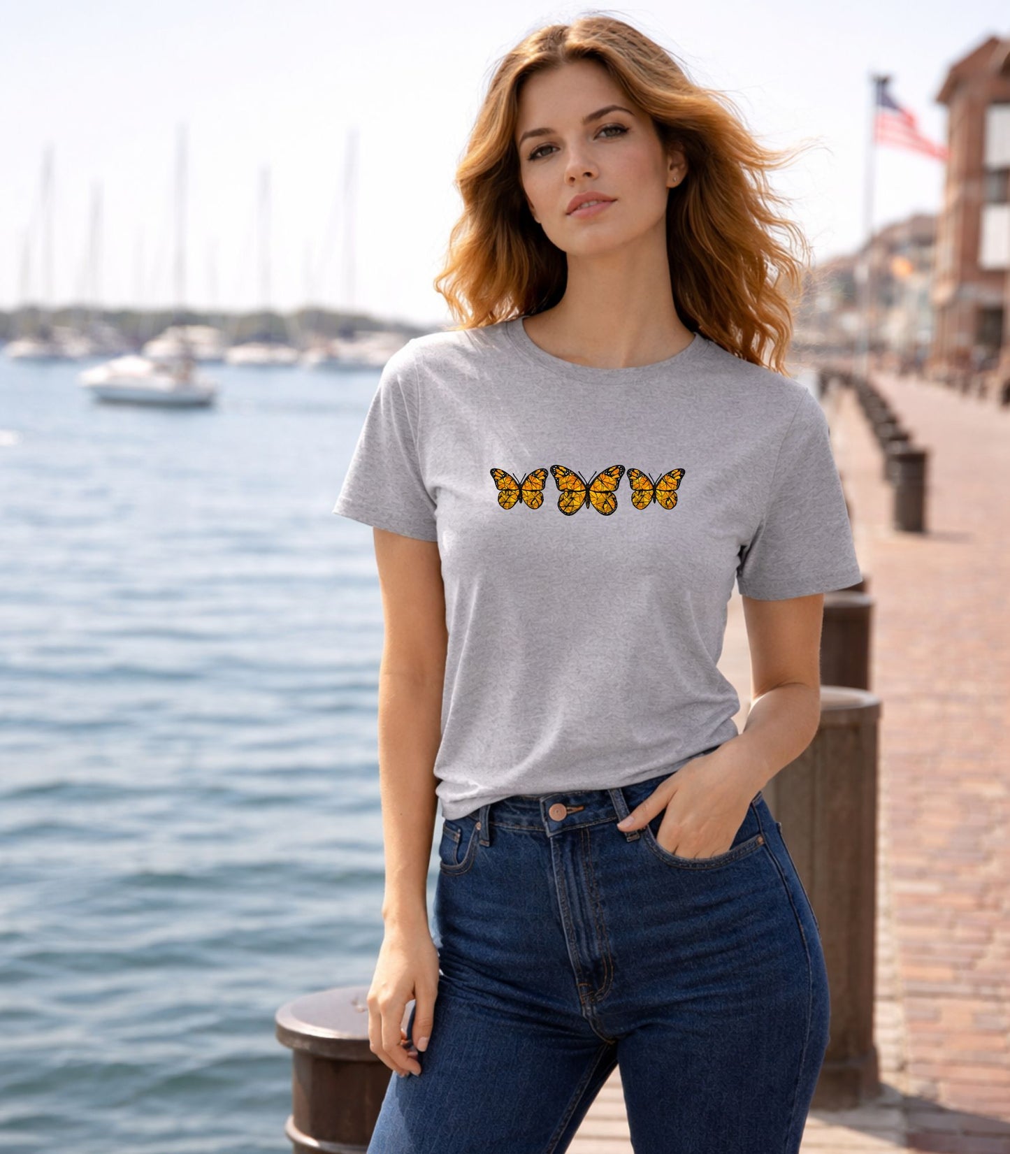 Bloo Kaze Monarch Butterfly  Organic Cotton T-Shirt