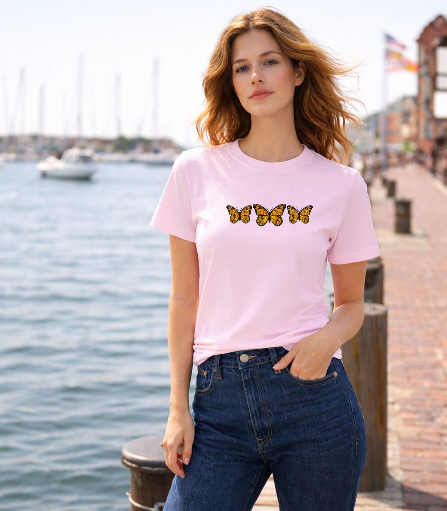 Bloo Kaze Monarch Butterfly  Organic Cotton T-Shirt