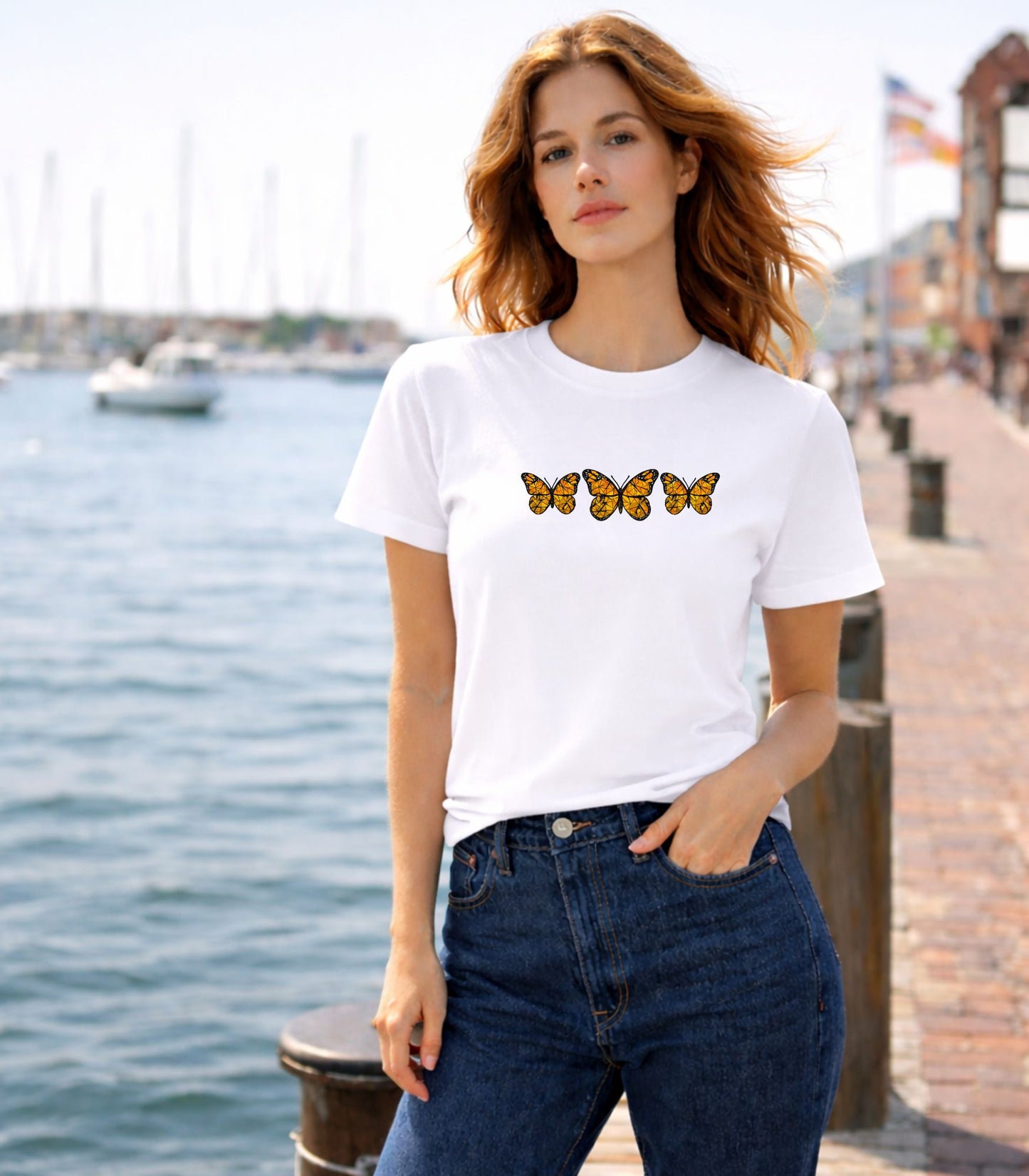 Bloo Kaze Monarch Butterfly  Organic Cotton T-Shirt
