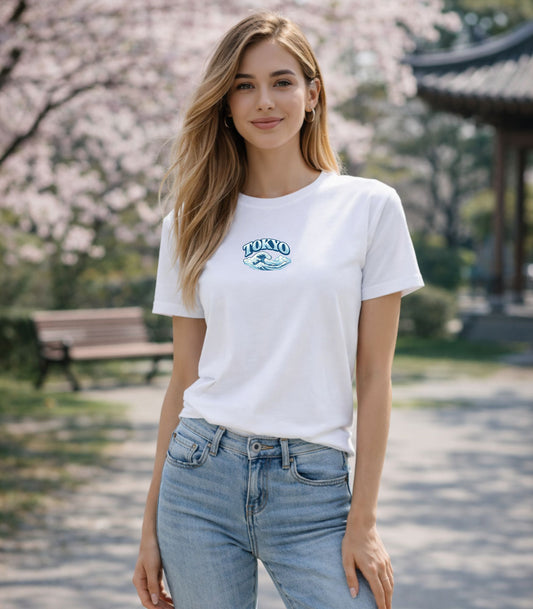 Bloo Kaze Tokyo Wave Organic Cotton Unisex T Shirt