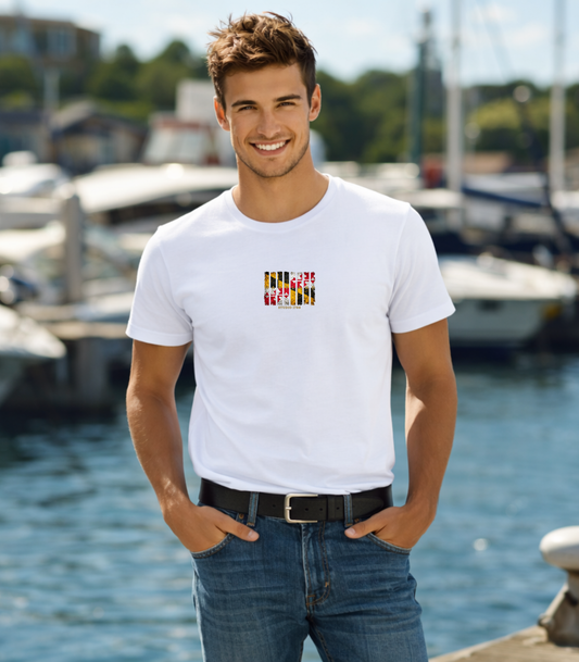 Men's Rustic Maryland Flag Stripe - Organic Cotton T-Shirt
